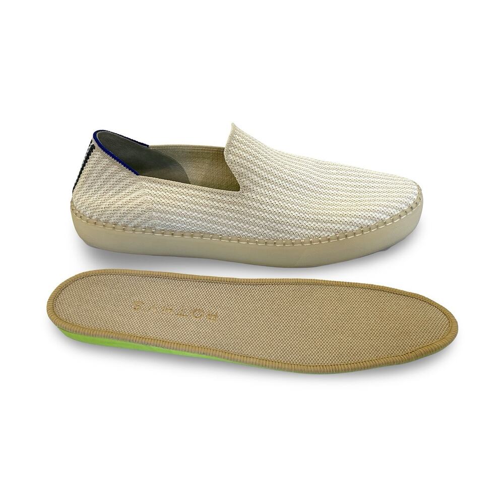 Rothys The Original Hemp Slip On Sneaker Womens Size 11 Ivory Coconut Stripe - Picture 5 of 7